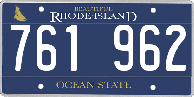 RI license plate 761962