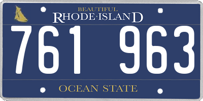 RI license plate 761963