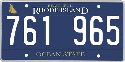 RI license plate 761965