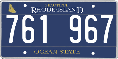 RI license plate 761967