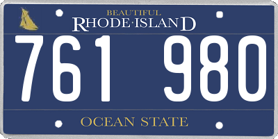 RI license plate 761980