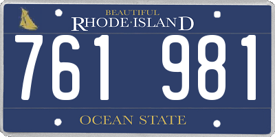 RI license plate 761981