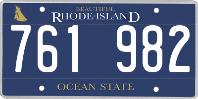 RI license plate 761982