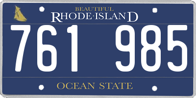 RI license plate 761985