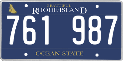 RI license plate 761987