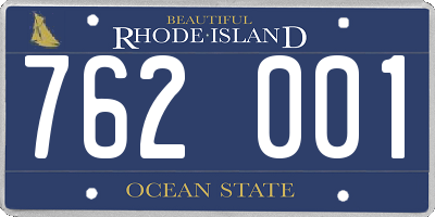 RI license plate 762001