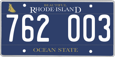 RI license plate 762003