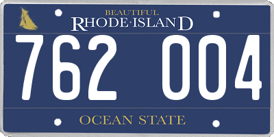 RI license plate 762004