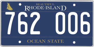 RI license plate 762006