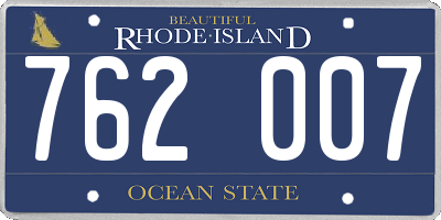 RI license plate 762007