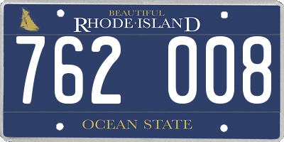 RI license plate 762008