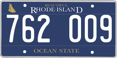 RI license plate 762009