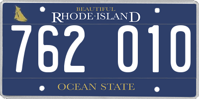 RI license plate 762010