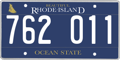 RI license plate 762011