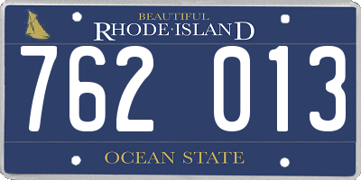 RI license plate 762013