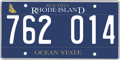 RI license plate 762014
