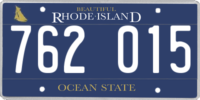 RI license plate 762015