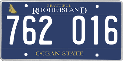RI license plate 762016
