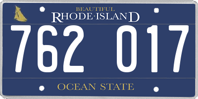 RI license plate 762017