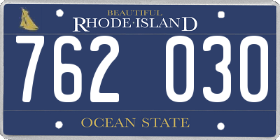 RI license plate 762030