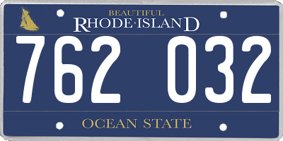 RI license plate 762032