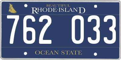 RI license plate 762033
