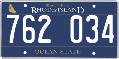 RI license plate 762034