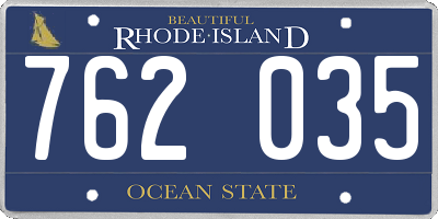 RI license plate 762035