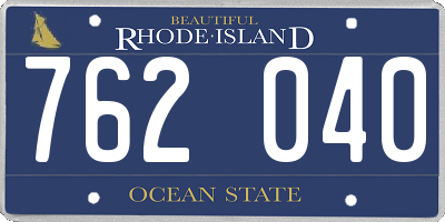 RI license plate 762040