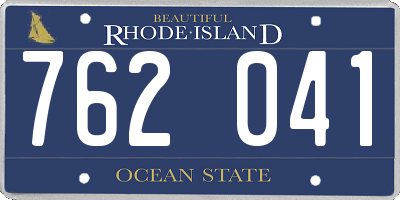RI license plate 762041