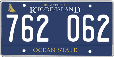 RI license plate 762062