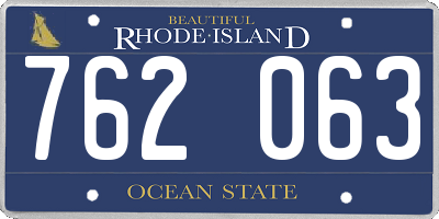 RI license plate 762063