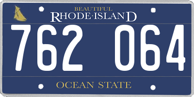 RI license plate 762064