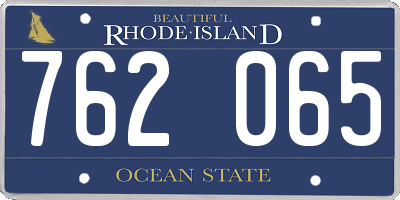 RI license plate 762065