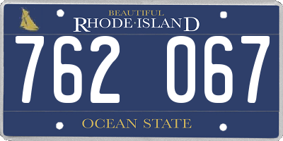 RI license plate 762067