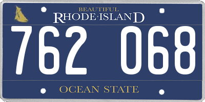 RI license plate 762068