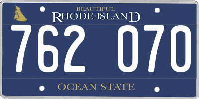 RI license plate 762070