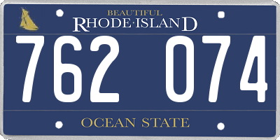 RI license plate 762074
