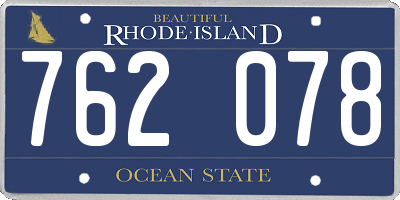 RI license plate 762078