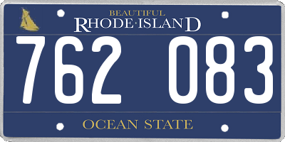 RI license plate 762083
