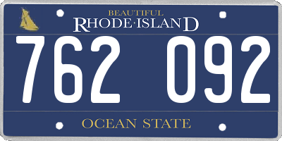 RI license plate 762092
