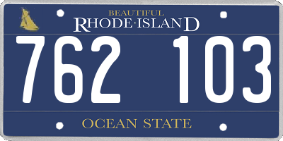 RI license plate 762103