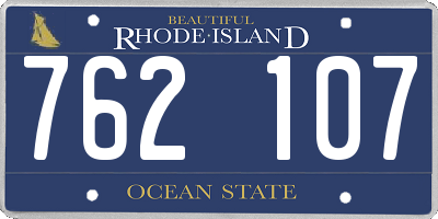 RI license plate 762107