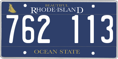 RI license plate 762113