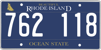 RI license plate 762118