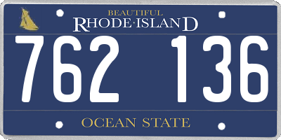 RI license plate 762136