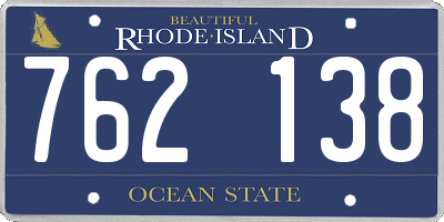 RI license plate 762138