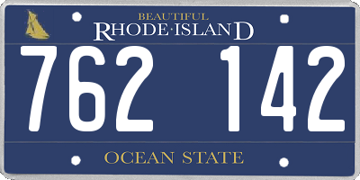 RI license plate 762142