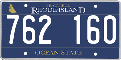 RI license plate 762160