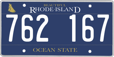 RI license plate 762167